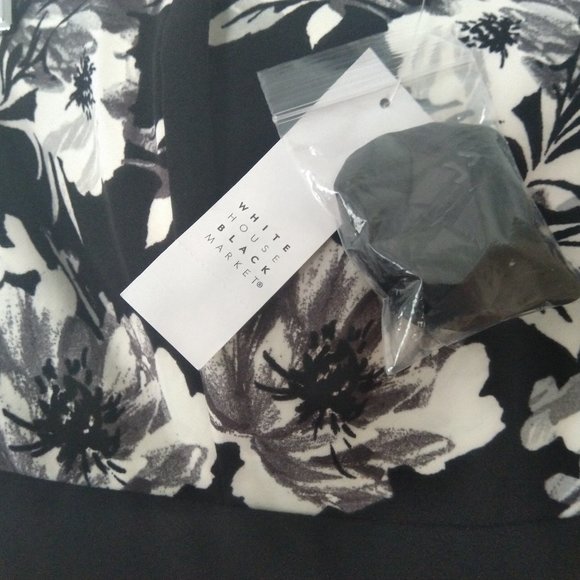 WHBM - Sz0 Floral Bodice/Black Split-Leg Jumpsuit - Picture 4 of 6